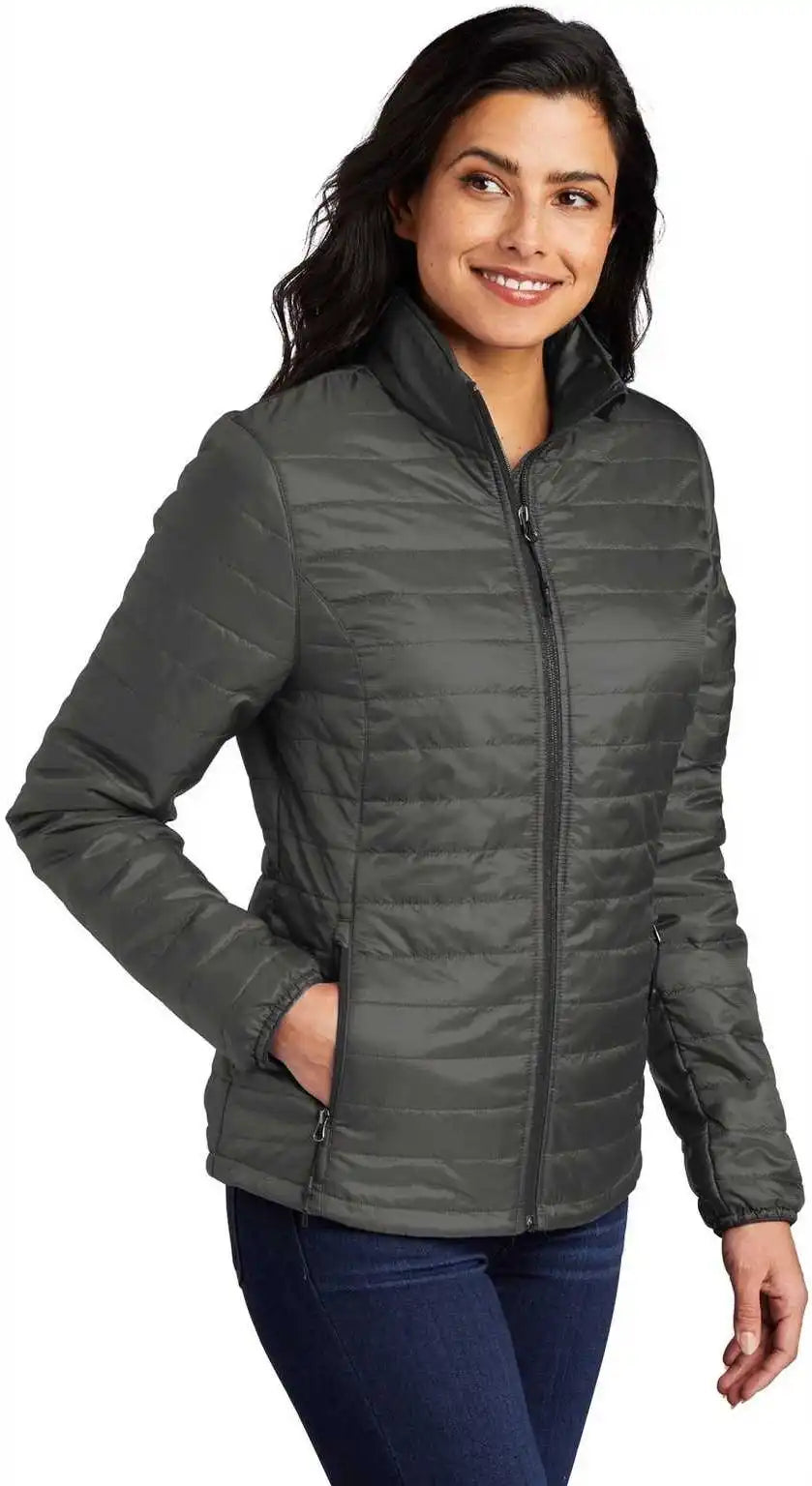 Port Authority L850 Authorityladies Packable Puffy Jacket Sterling Gray Graphite