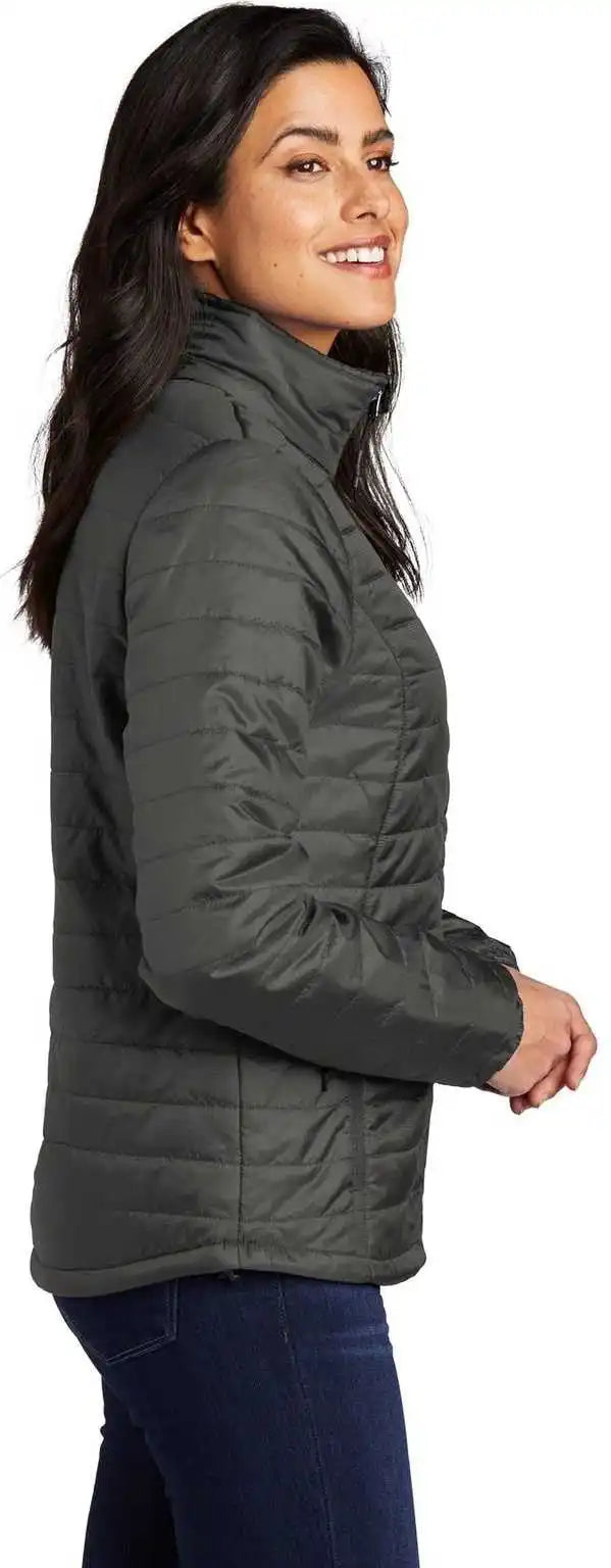 Port Authority L850 Authorityladies Packable Puffy Jacket Sterling Gray Graphite
