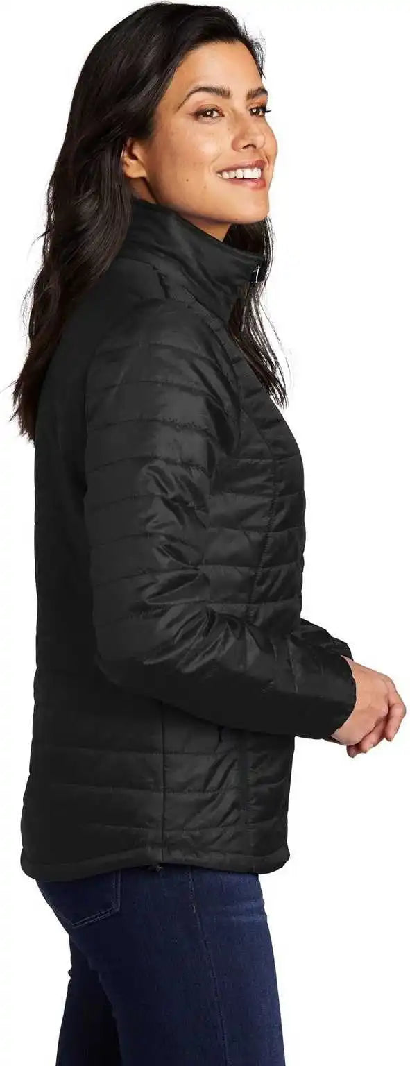 Port Authority L850 Ladies Packable Puffy Jacket Deep Black