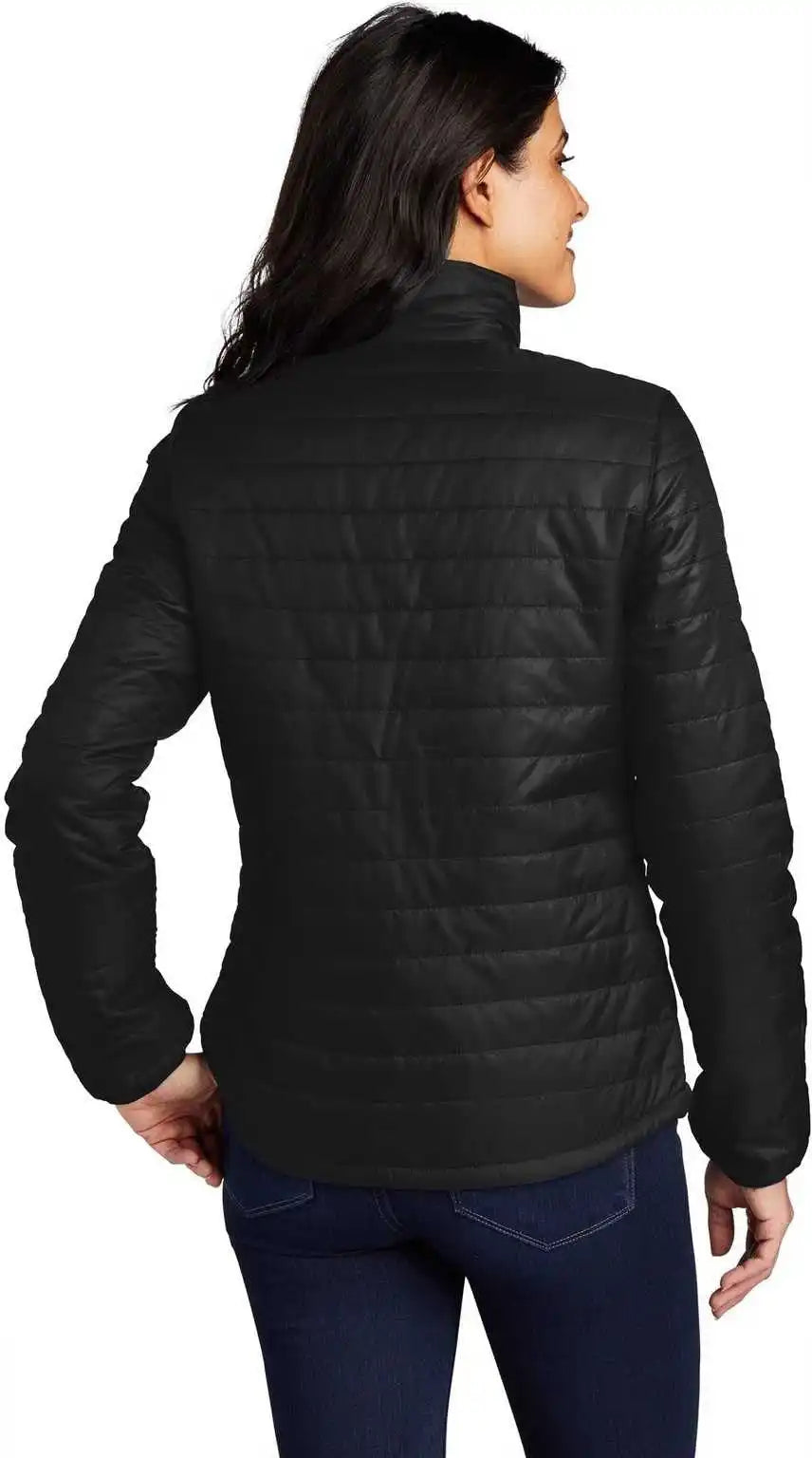 Port Authority L850 Ladies Packable Puffy Jacket Deep Black