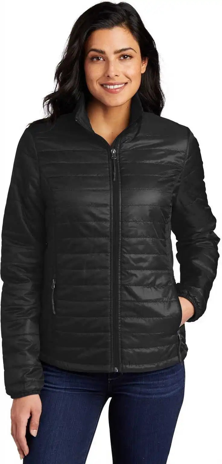 Port Authority L850 Ladies Packable Puffy Jacket Deep Black
