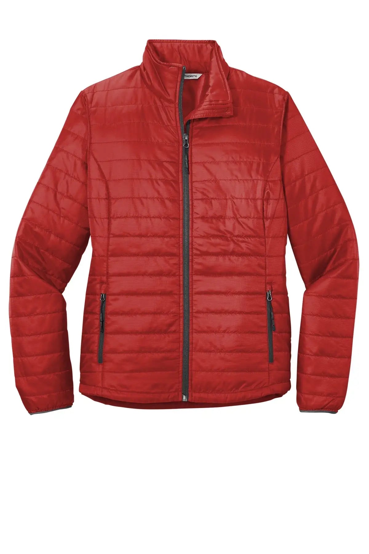 Port Authority L850 Women’s Packable Puffy Jacket - Fire Red Graphite