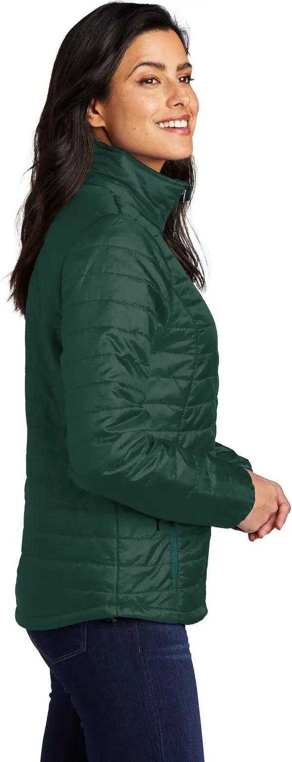 Port Authority L850 Women’s Packable Puffy Jacket - Tree Green Marine