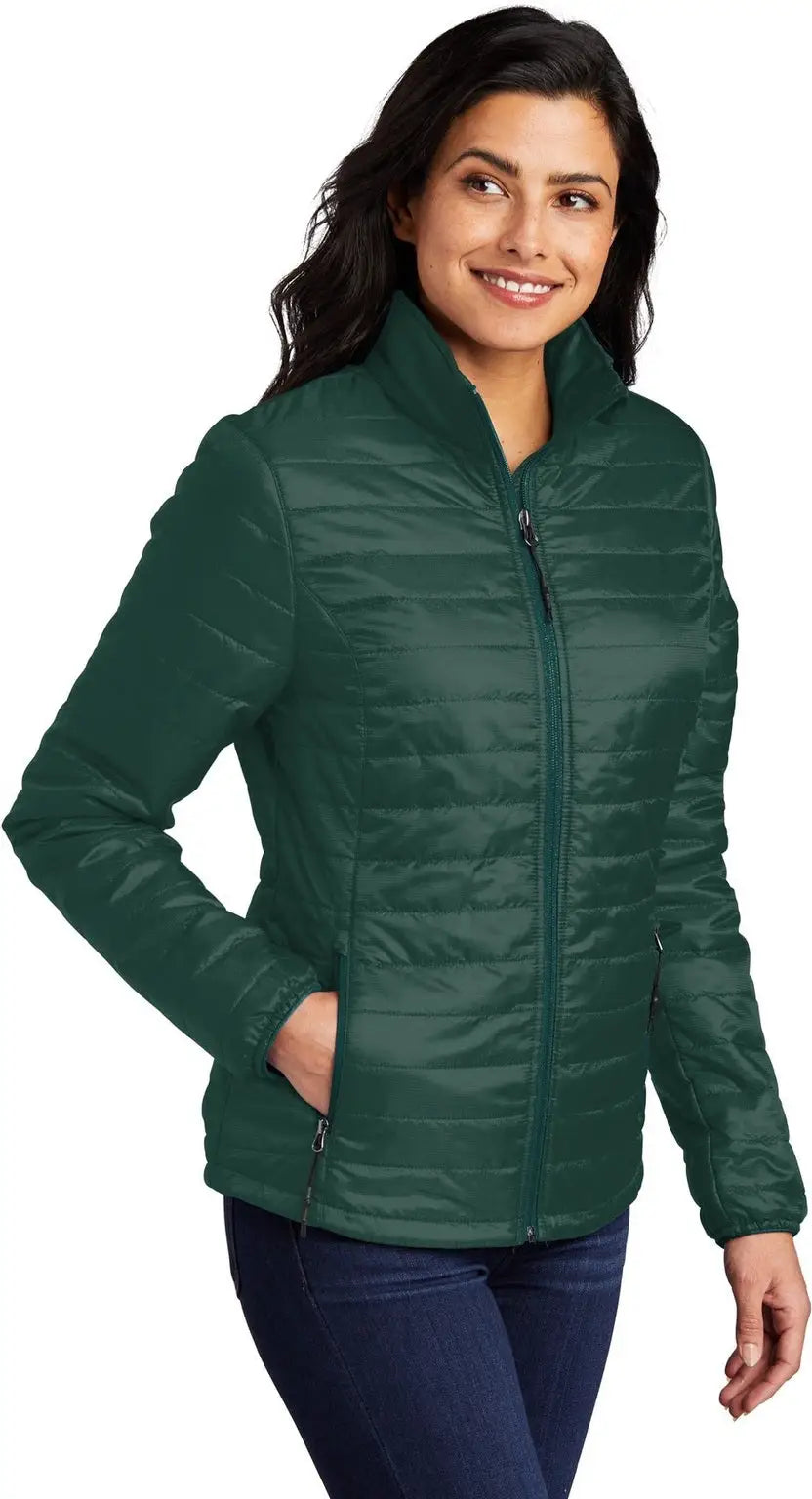 Port Authority L850 Women’s Packable Puffy Jacket - Tree Green Marine