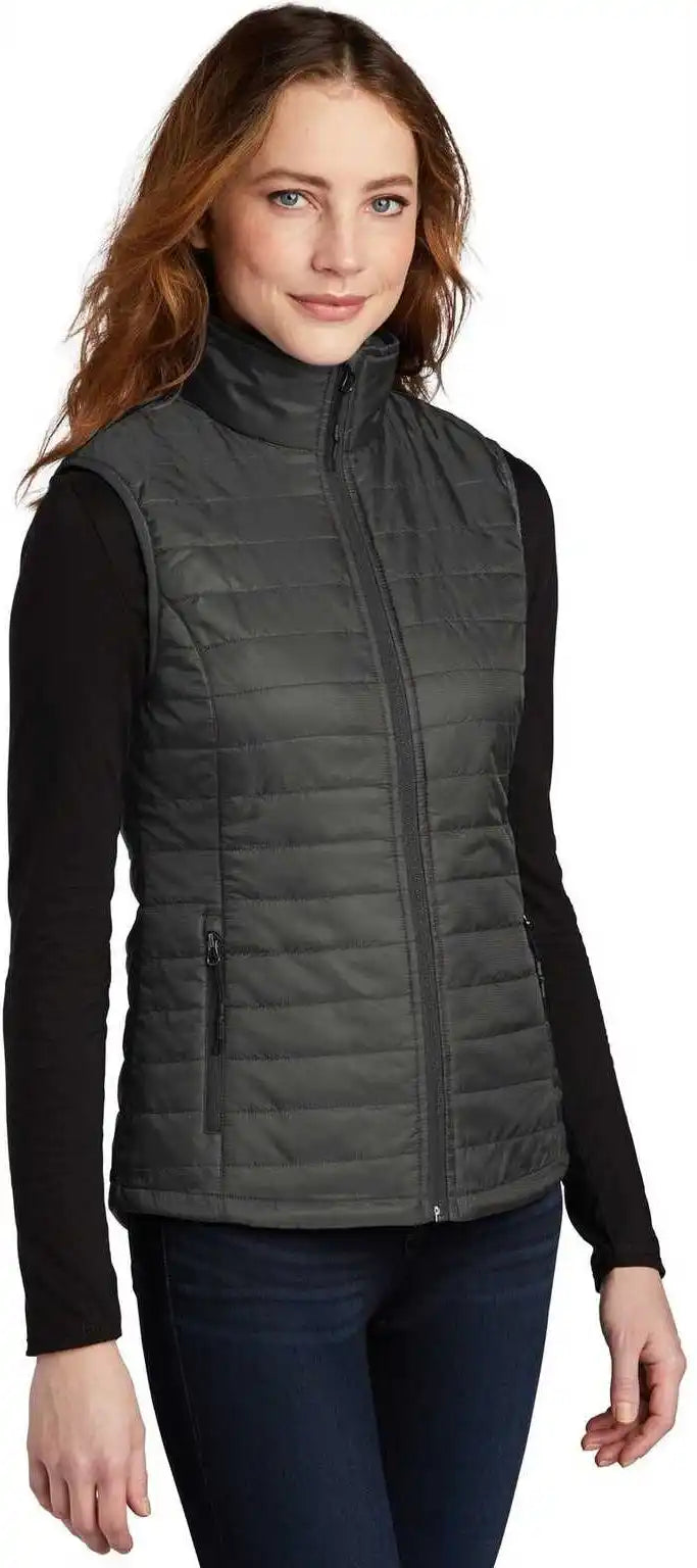 Port Authority L851 Ladies Packable Puffy Vest Sterling Gray Graphite