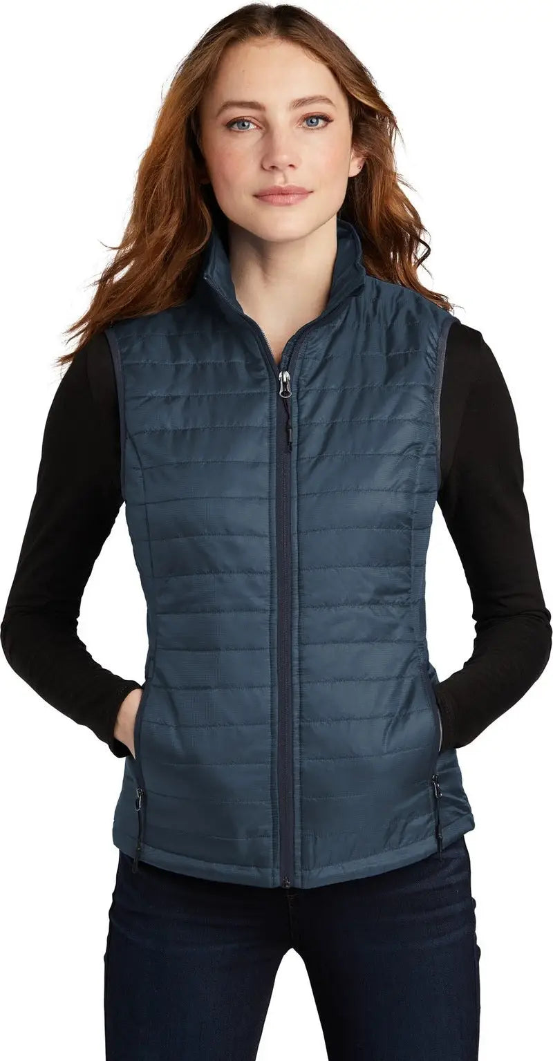 Port Authority L851 Women’s Packable Puffy Vest - Regatta Blue River Navy - Blue/ / Ladies Xs