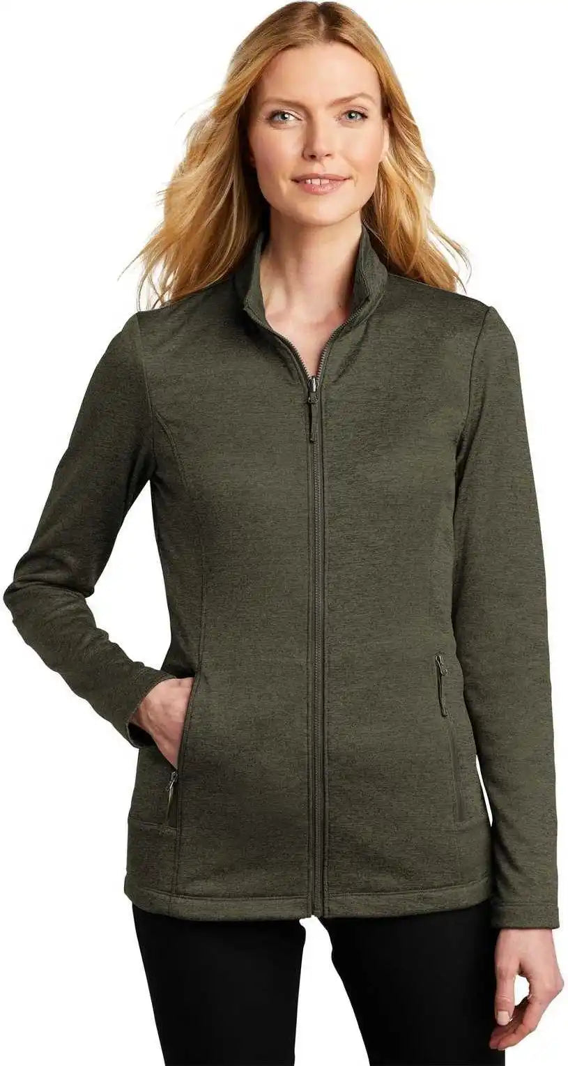 Port Authority L905 Ladies Collective Striated Fleece Jacket - Deep Olive Heather