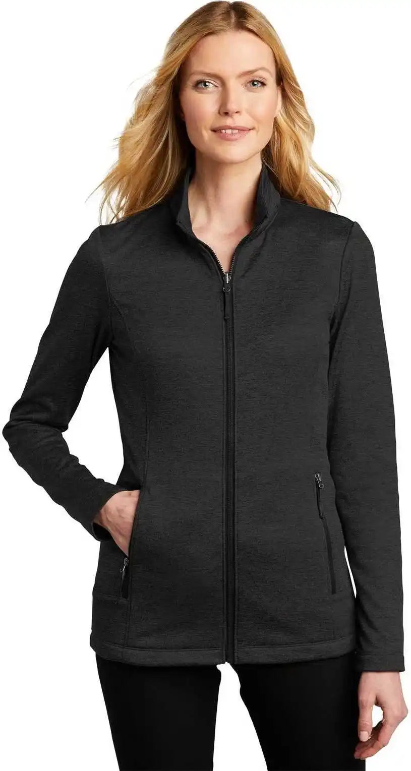 Port Authority L905 Ladies Collective Striated Fleece Jacket Deep Black Heather