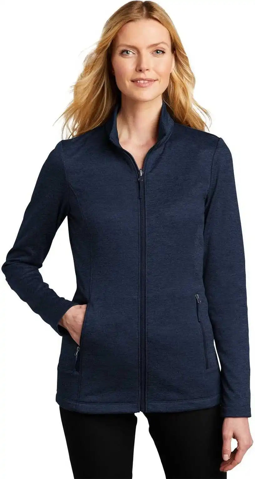 Port Authority L905 Ladies Collective Striated Fleece Jacket River Blue Navy Heather