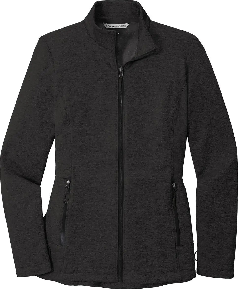 Port Authority L905 Women’s Collective Striated Fleece Jacket - Deep Black Heather