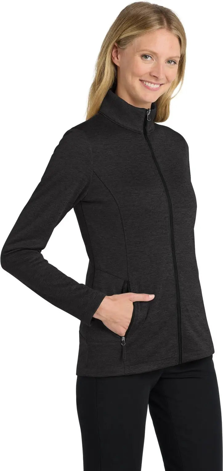 Port Authority L905 Women’s Collective Striated Fleece Jacket - Deep Black Heather