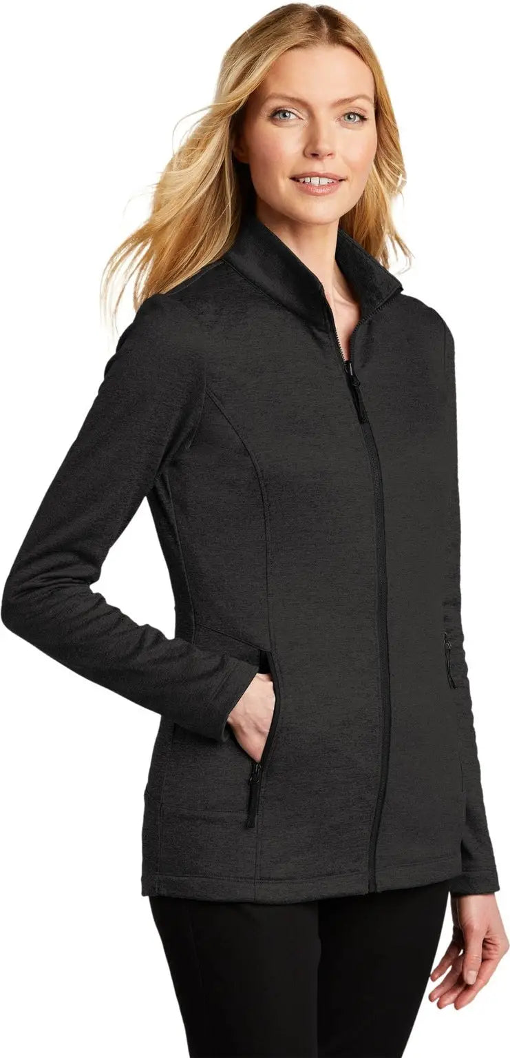 Port Authority L905 Women’s Collective Striated Fleece Jacket - Deep Black Heather