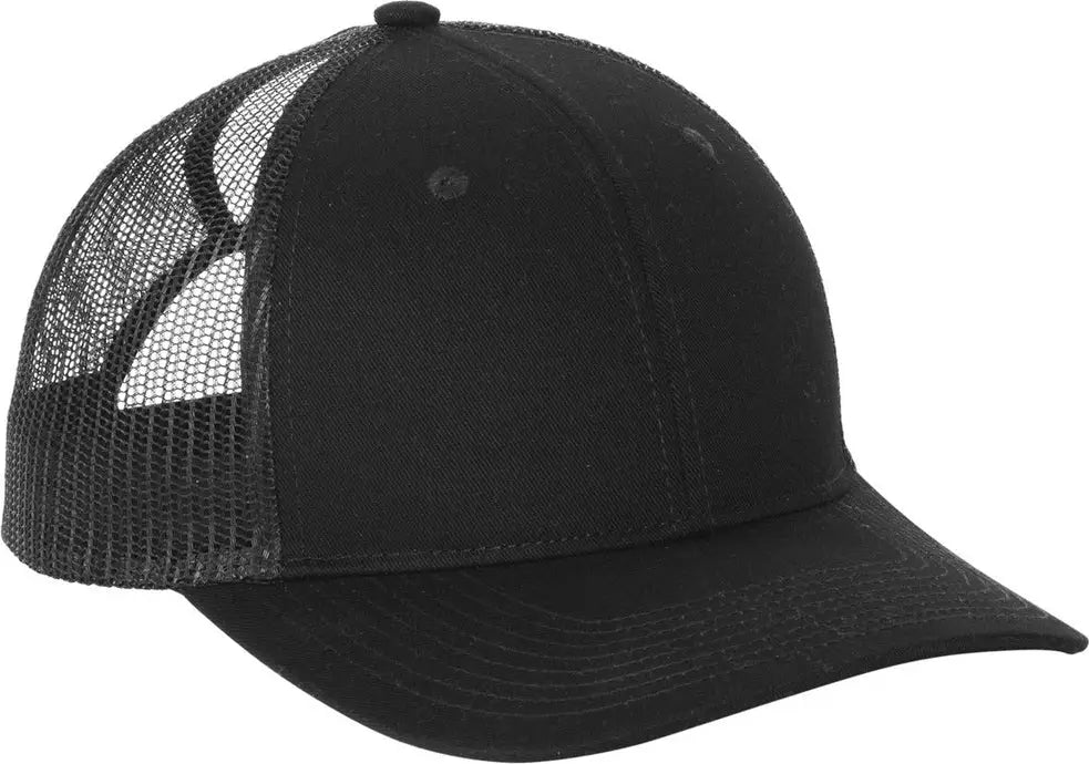 Port Authority Lc401 Snapback Ponytail Trucker Cap - Black - Adult Osfa