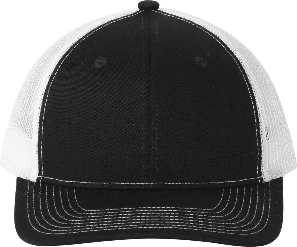 Port Authority Lc401 Snapback Ponytail Trucker Cap - Black White - Black/ / Adult Osfa
