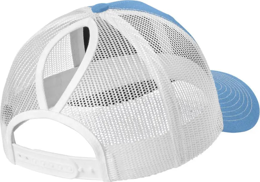 Port Authority Lc401 Snapback Ponytail Trucker Cap - Carolina Blue White - Blue/ / Adult Osfa
