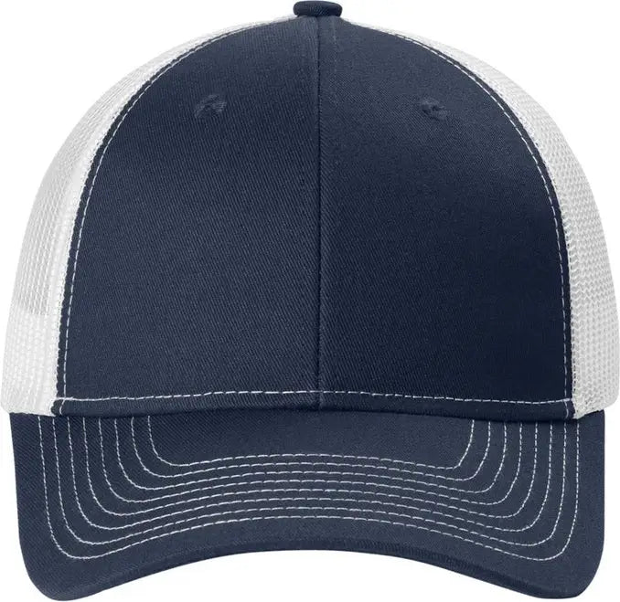 Port Authority Lc401 Snapback Ponytail Trucker Cap - True Navy White - Navy/ / Adult Osfa