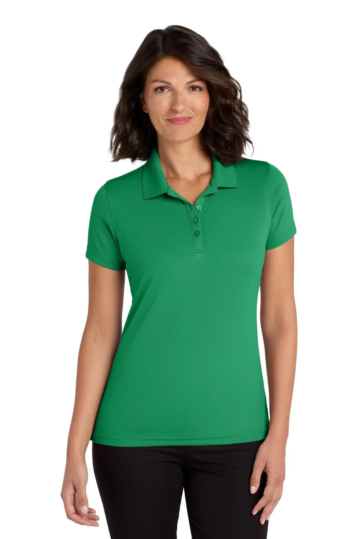 Port Authority Lk110 Women’s Dry Zone Uv Micro-mesh Polo - Bright Kelly Green - Ladies Xs