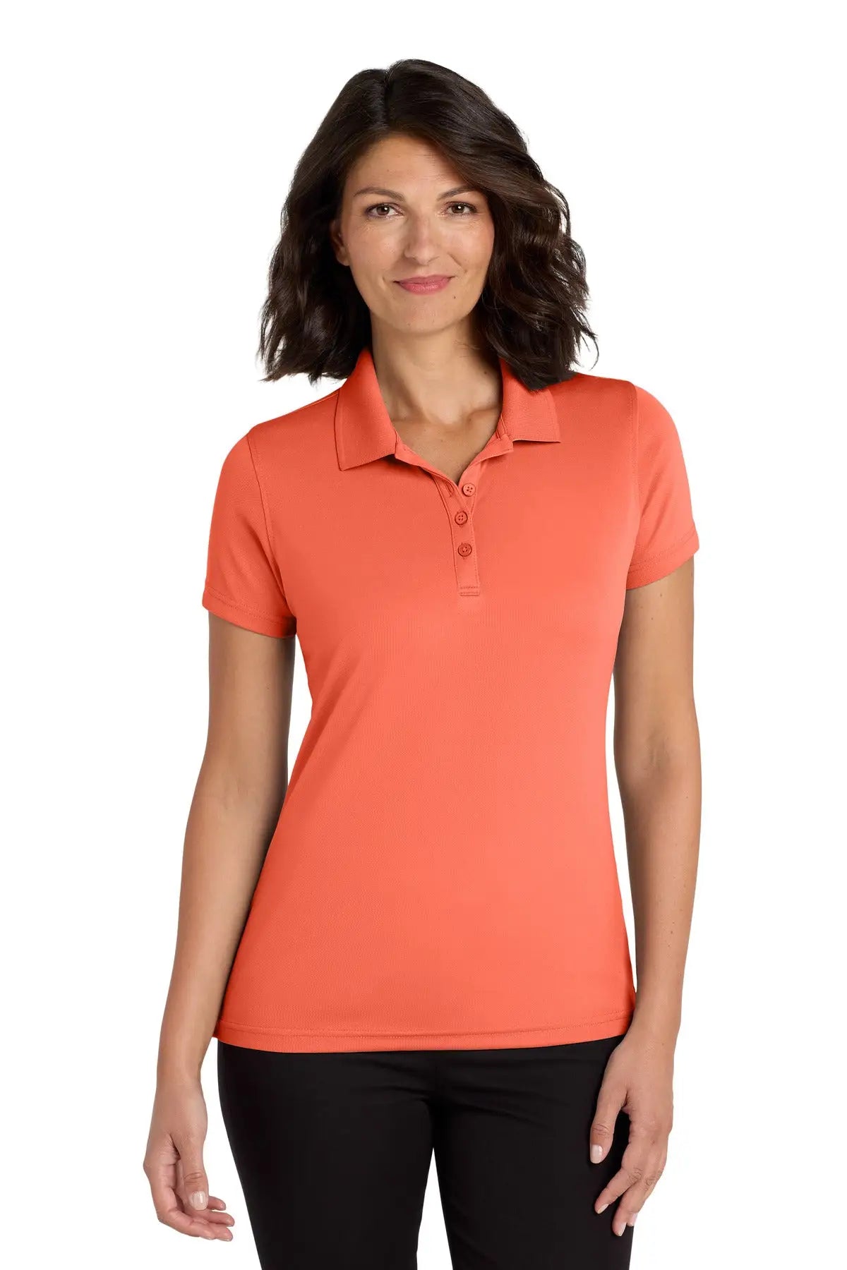 Port Authority Lk110 Women’s Dry Zone Uv Micro-mesh Polo - Coral Splash - Ladies Xs