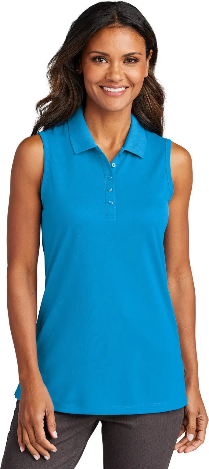 Port Authority Lk110sv Women’s Dry Zone Uv Micro-mesh Sleeveless Polo - Coastal Blue