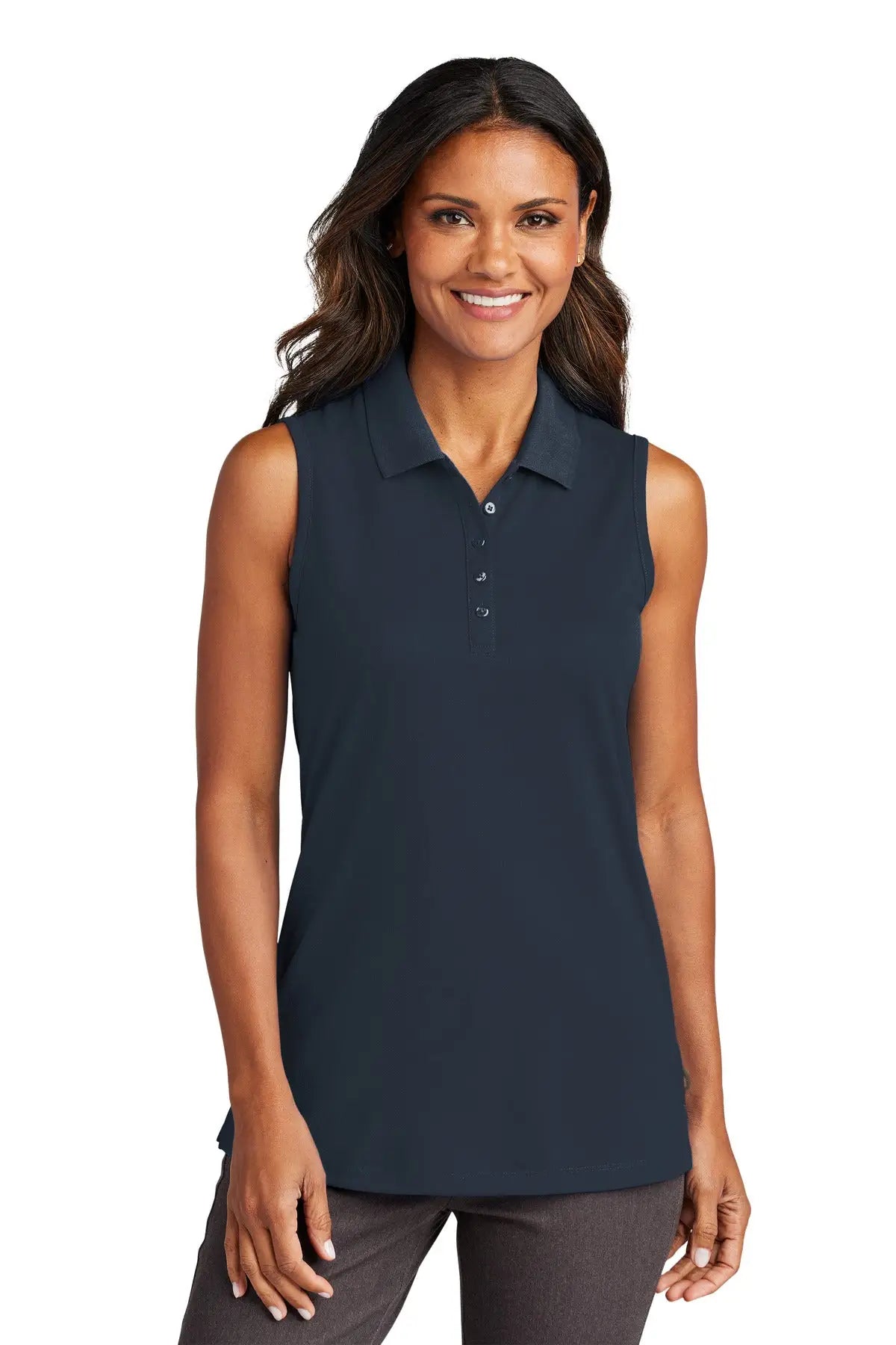 Port Authority Lk110sv Women’s Dry Zone Uv Micro-mesh Sleeveless Polo - River Blue Navy