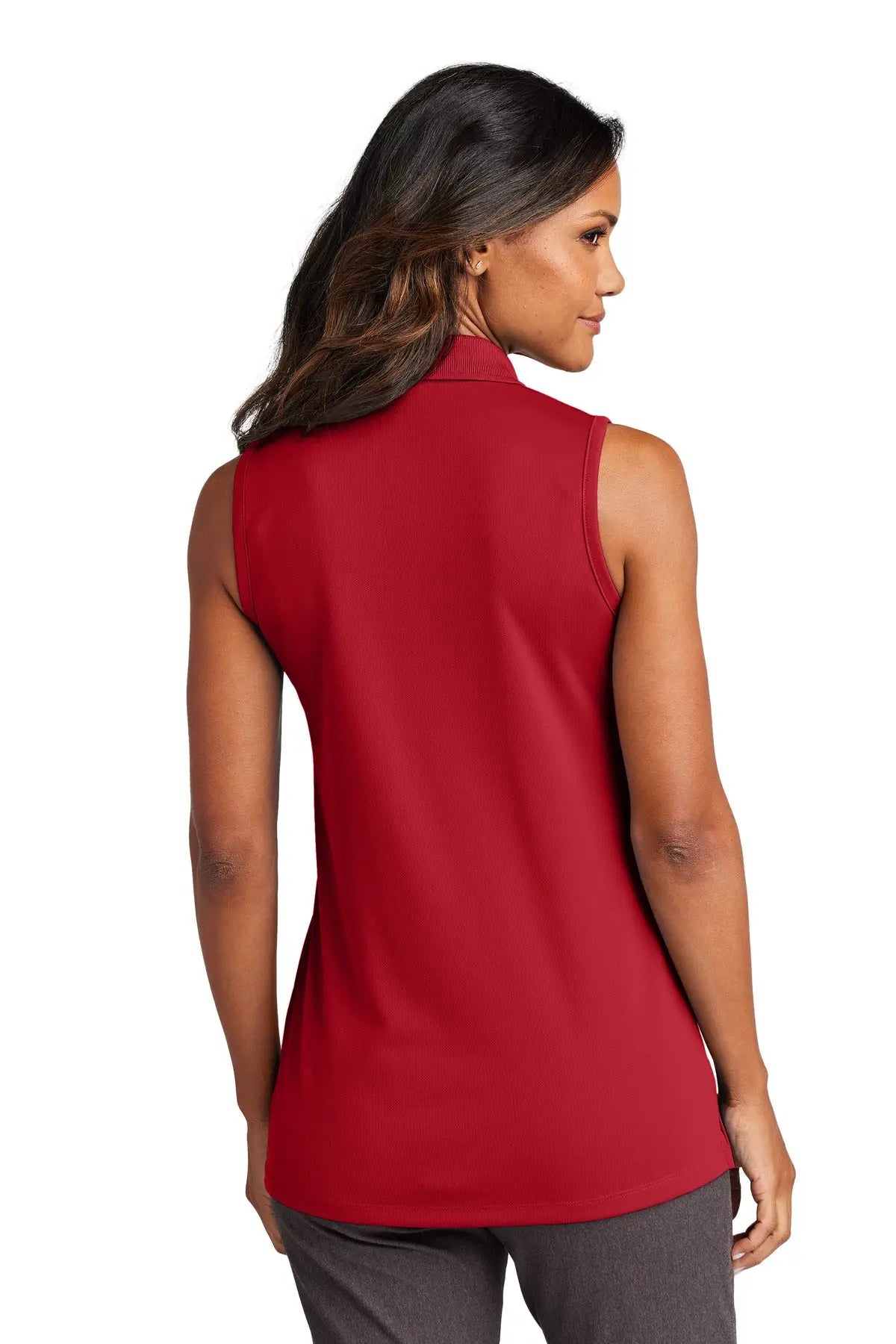 Port Authority Lk110sv Women’s Dry Zone Uv Micro-mesh Sleeveless Polo - Rich Red