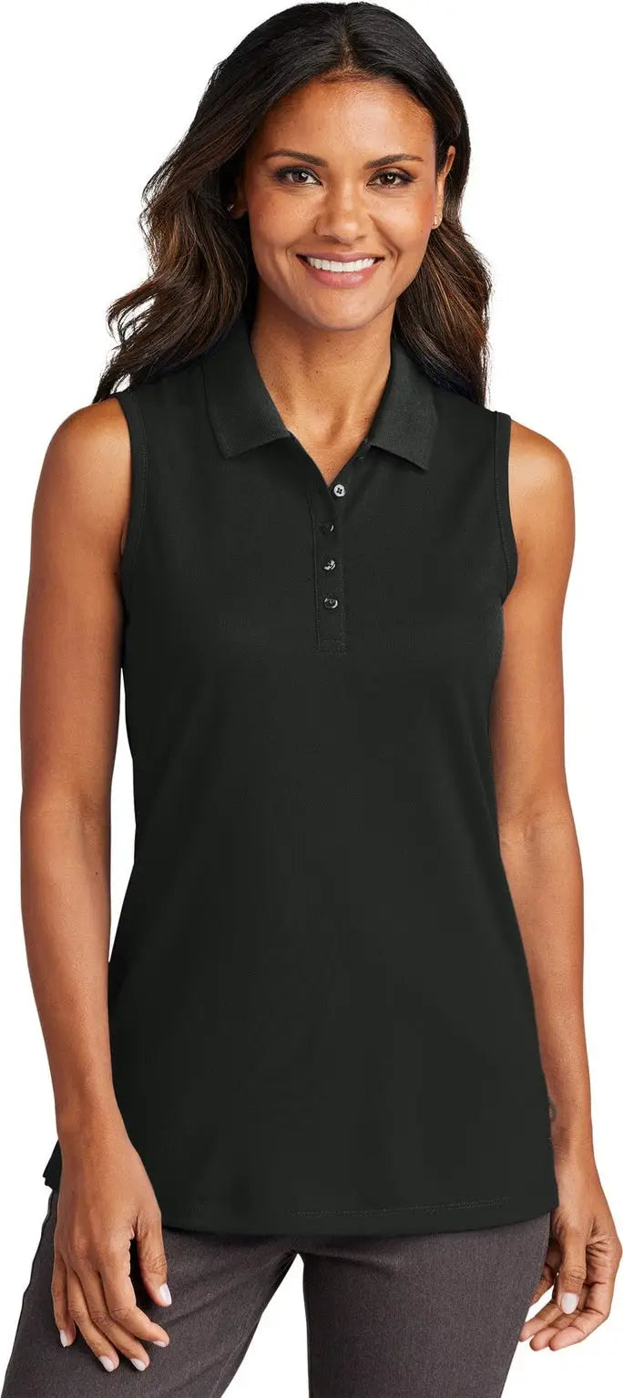 Port Authority Lk110sv Women’s Dry Zone Uv Micro-mesh Sleeveless Polo - Deep Black