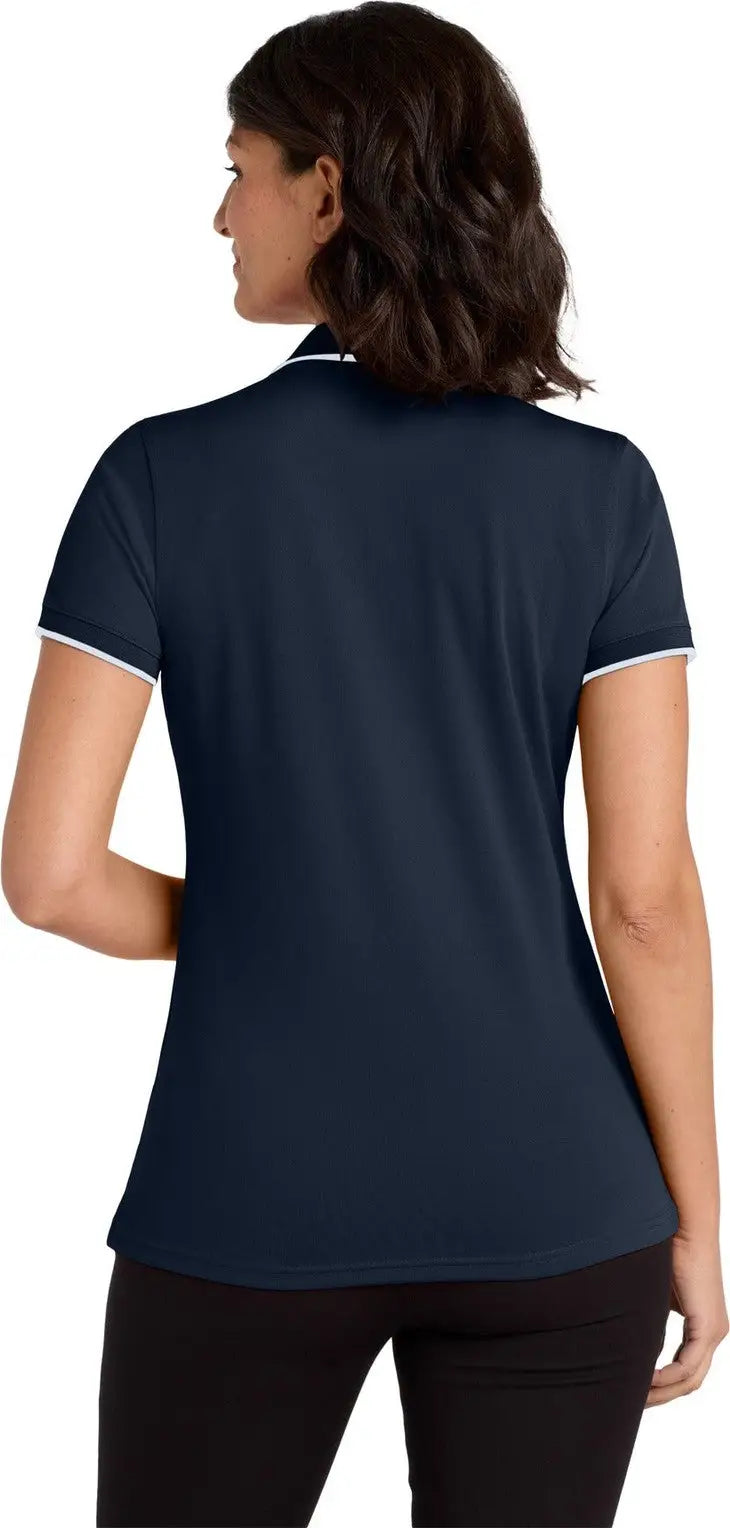 Port Authority Lk111 Women’s Dry Zone Uv Micro-mesh Tipped Polo - River Blue Navy White