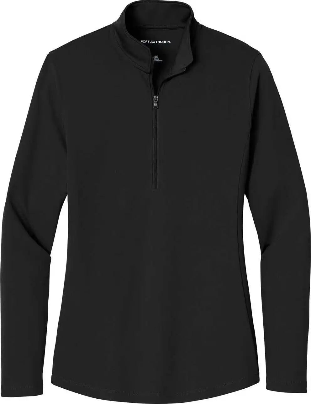 Port Authority Lk112 Ladies Dry Zone Uv Micro Mesh 1/4 Zip Deep Black