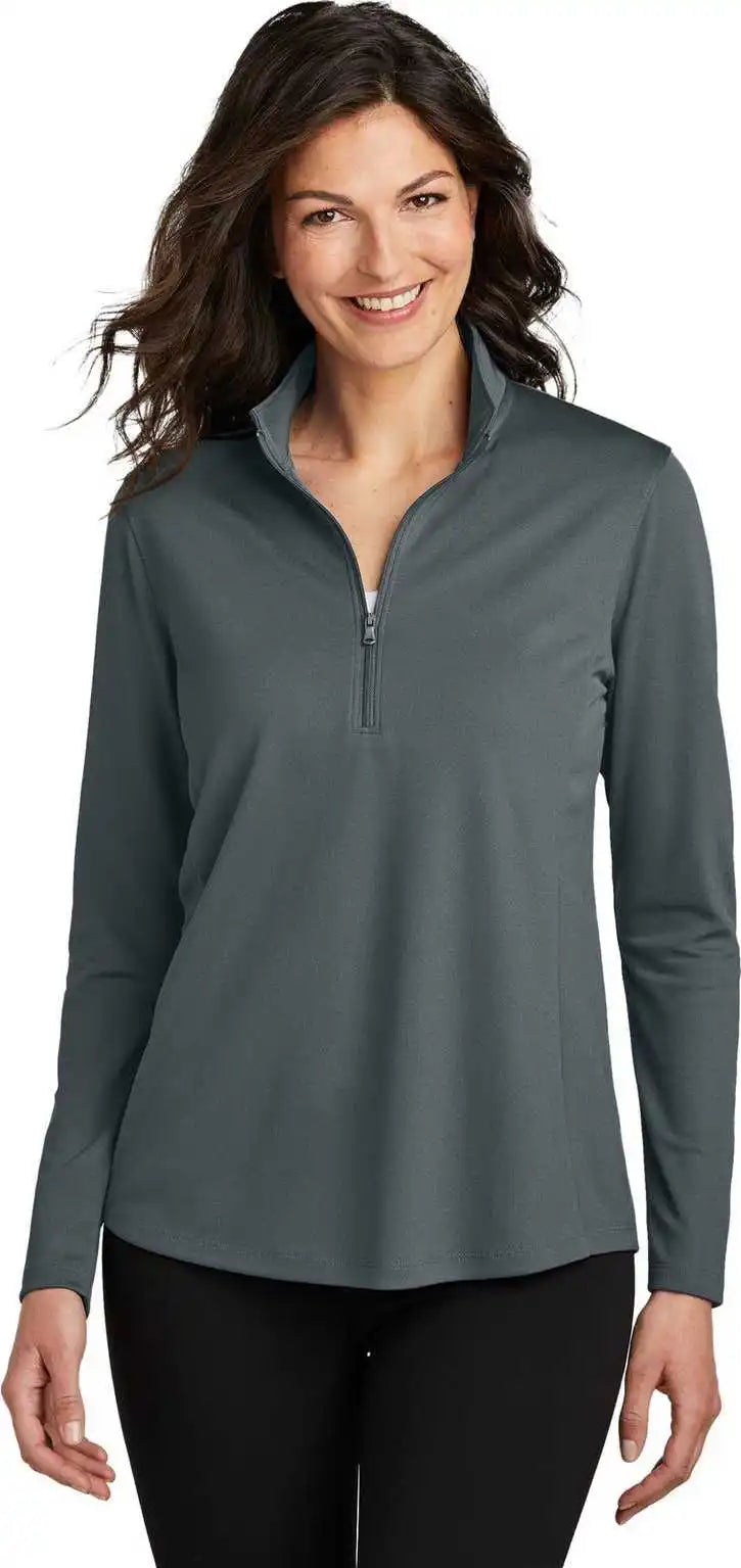 Port Authority Lk112 Ladies Dry Zone Uv Micro Mesh 1/4 Zip Graphite
