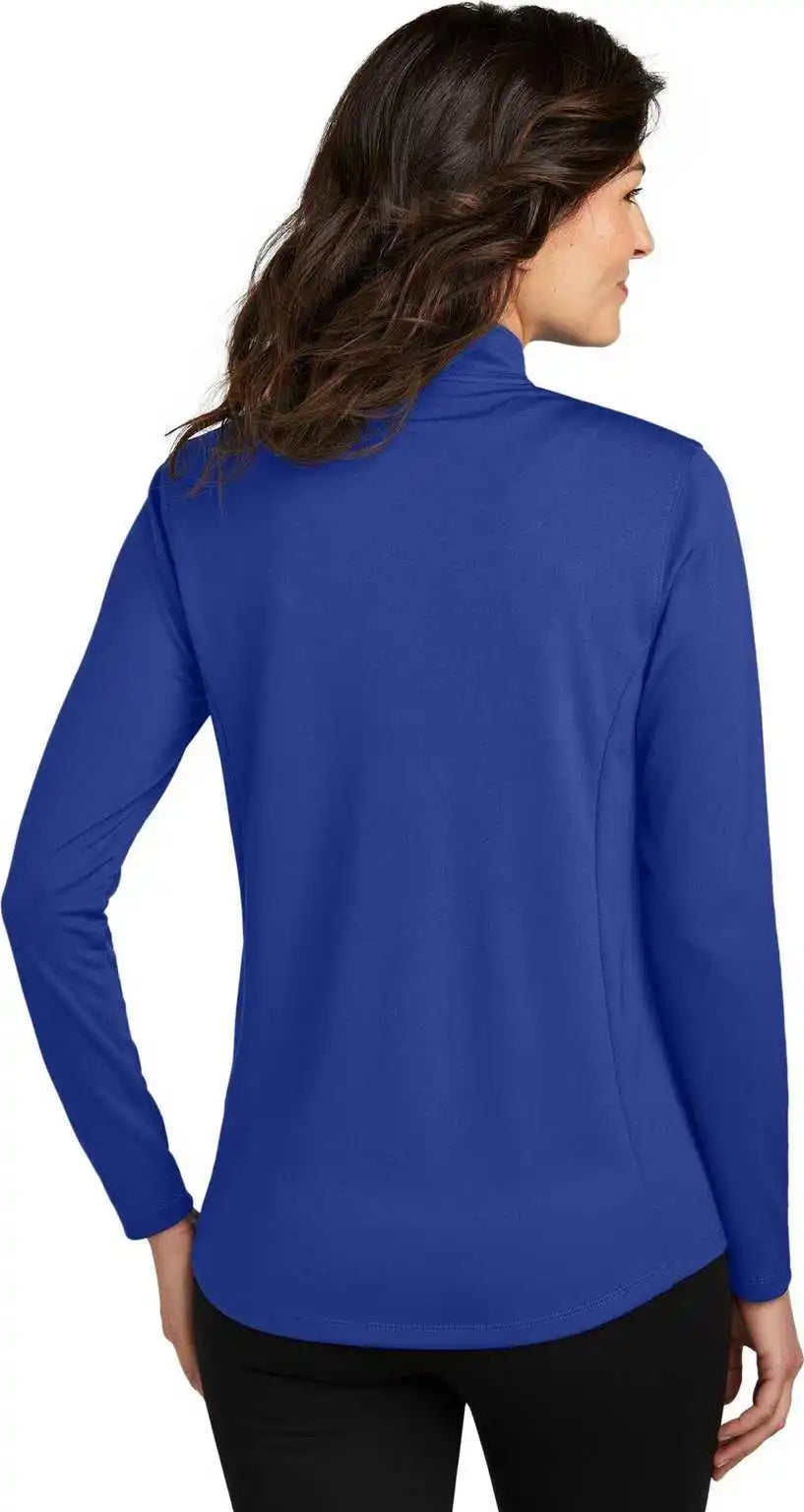 Port Authority Lk112 Ladies Dry Zone Uv Micro Mesh 1/4 Zip True Royal