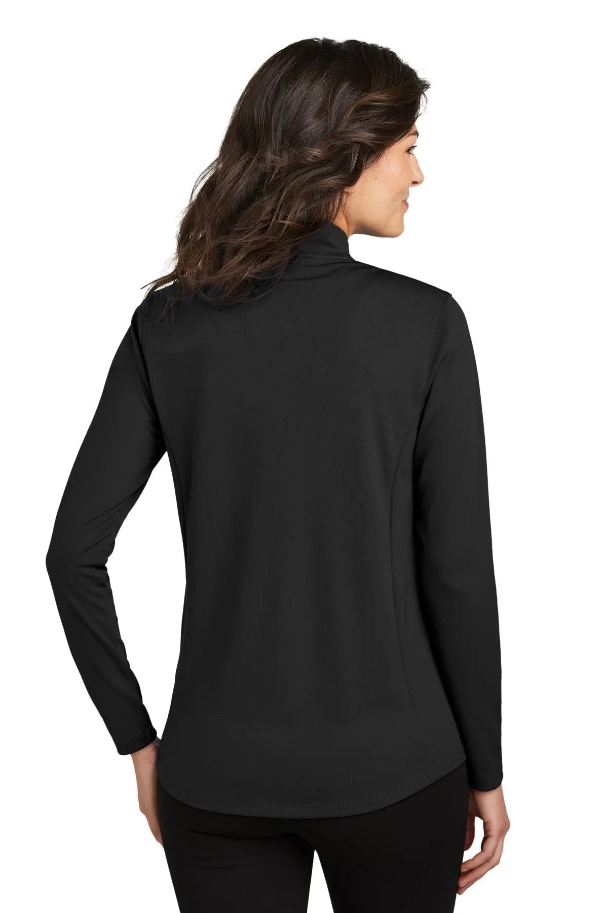 Port Authority Lk112 Women’s Dry Zone Uv Micro-mesh 1/4-zip - Deep Black