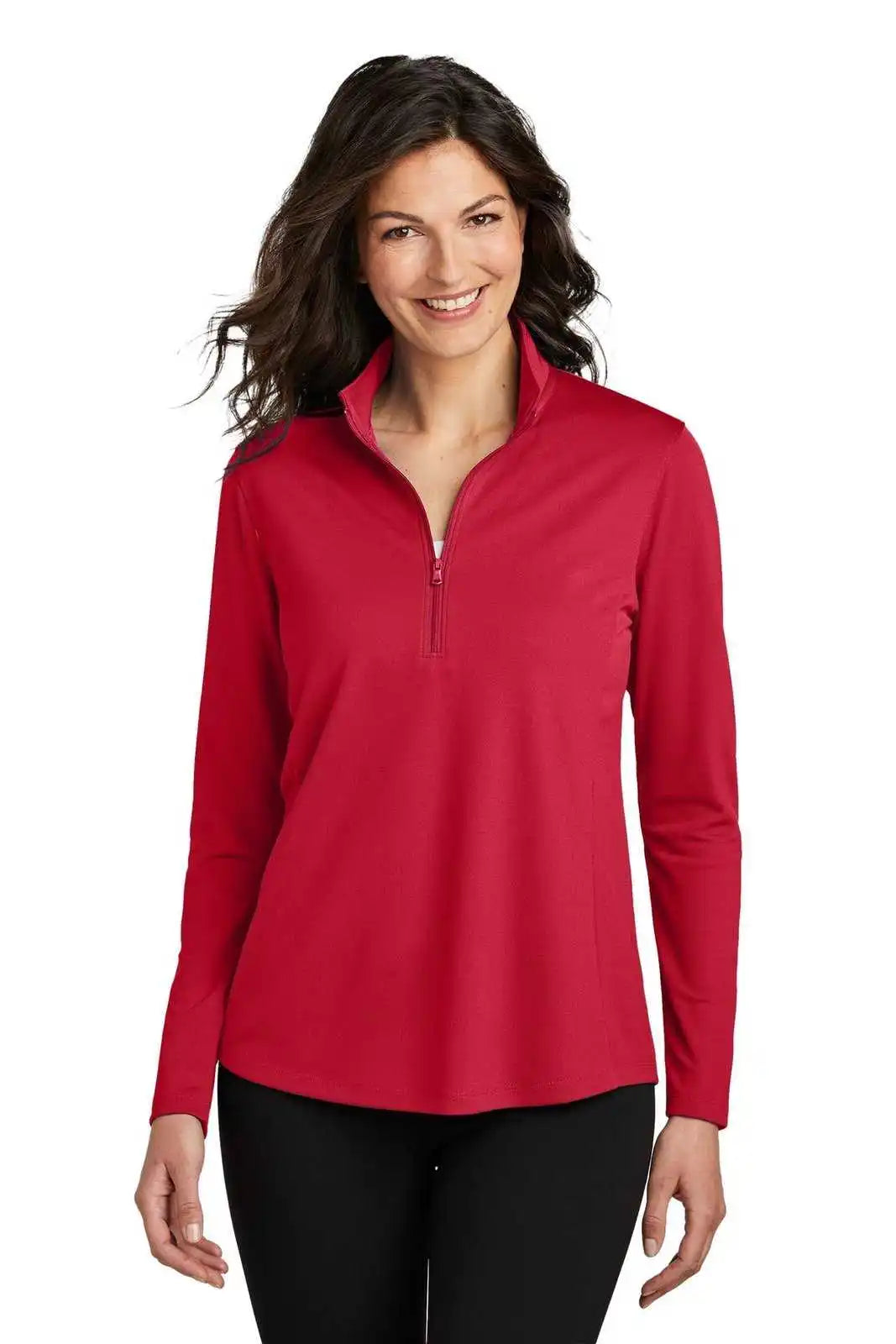 Port Authority Lk112 Women’s Dry Zone Uv Micro-mesh 1/4-zip - Rich Red