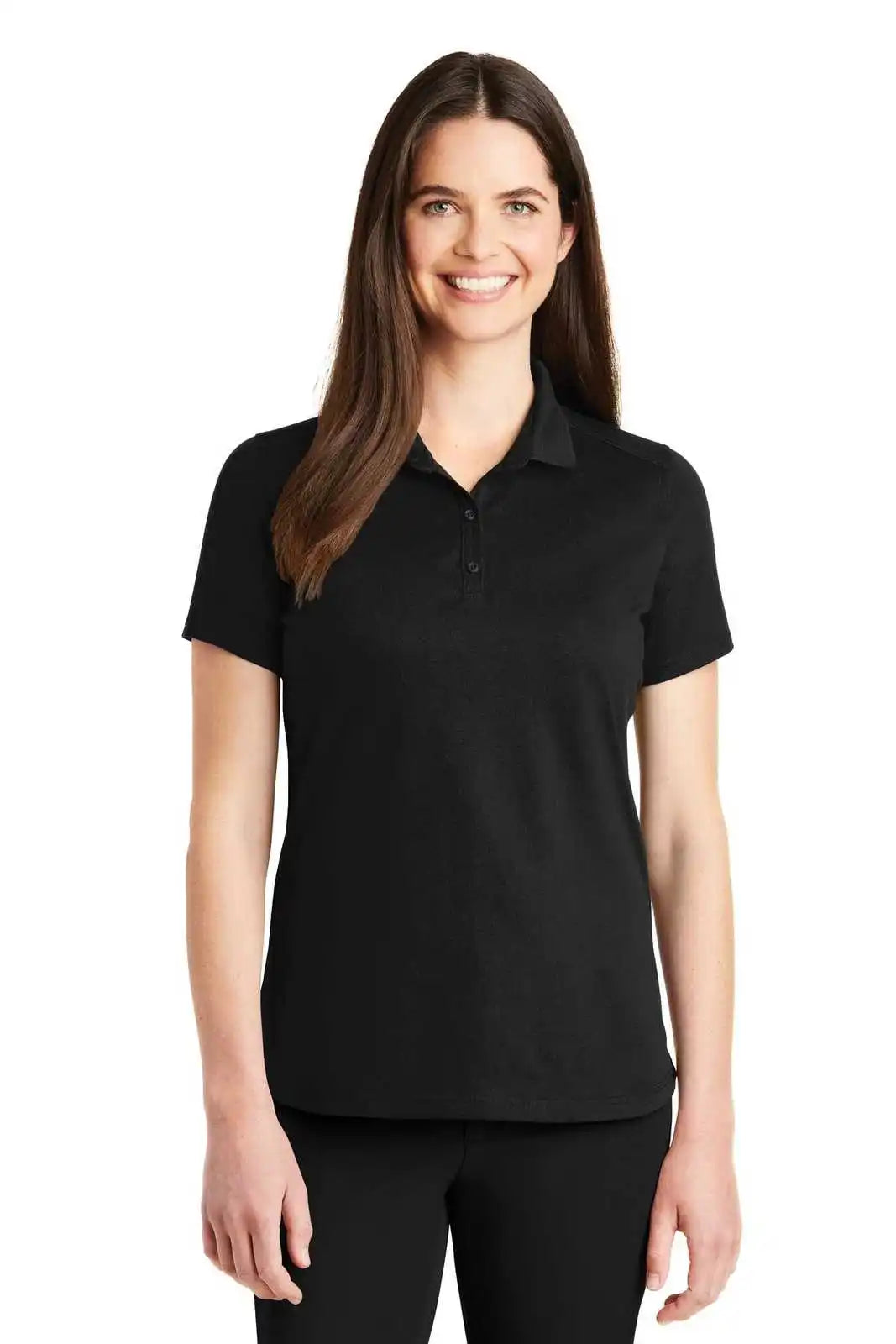 Port Authority Lk164 Ladies Superpro Knit Polo - Black