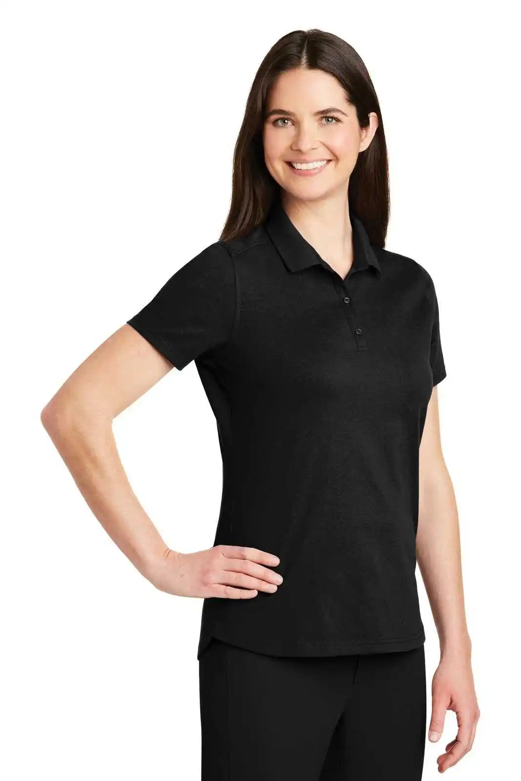 Port Authority Lk164 Ladies Superpro Knit Polo - Black