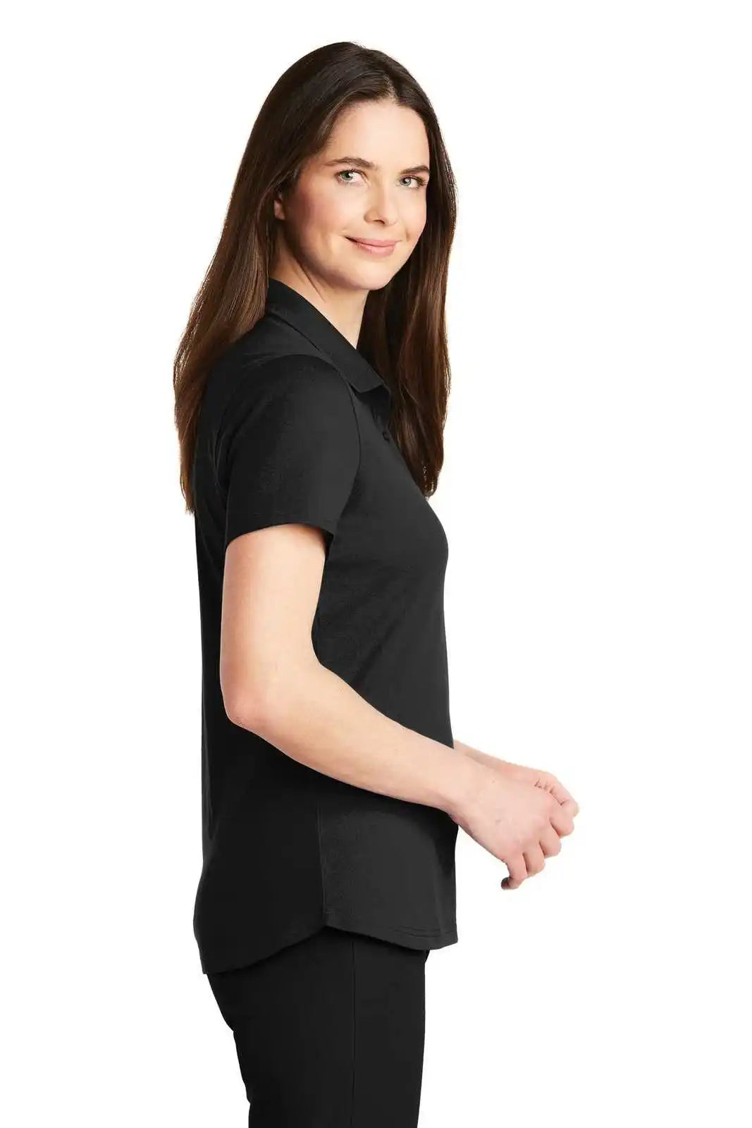Port Authority Lk164 Ladies Superpro Knit Polo - Black