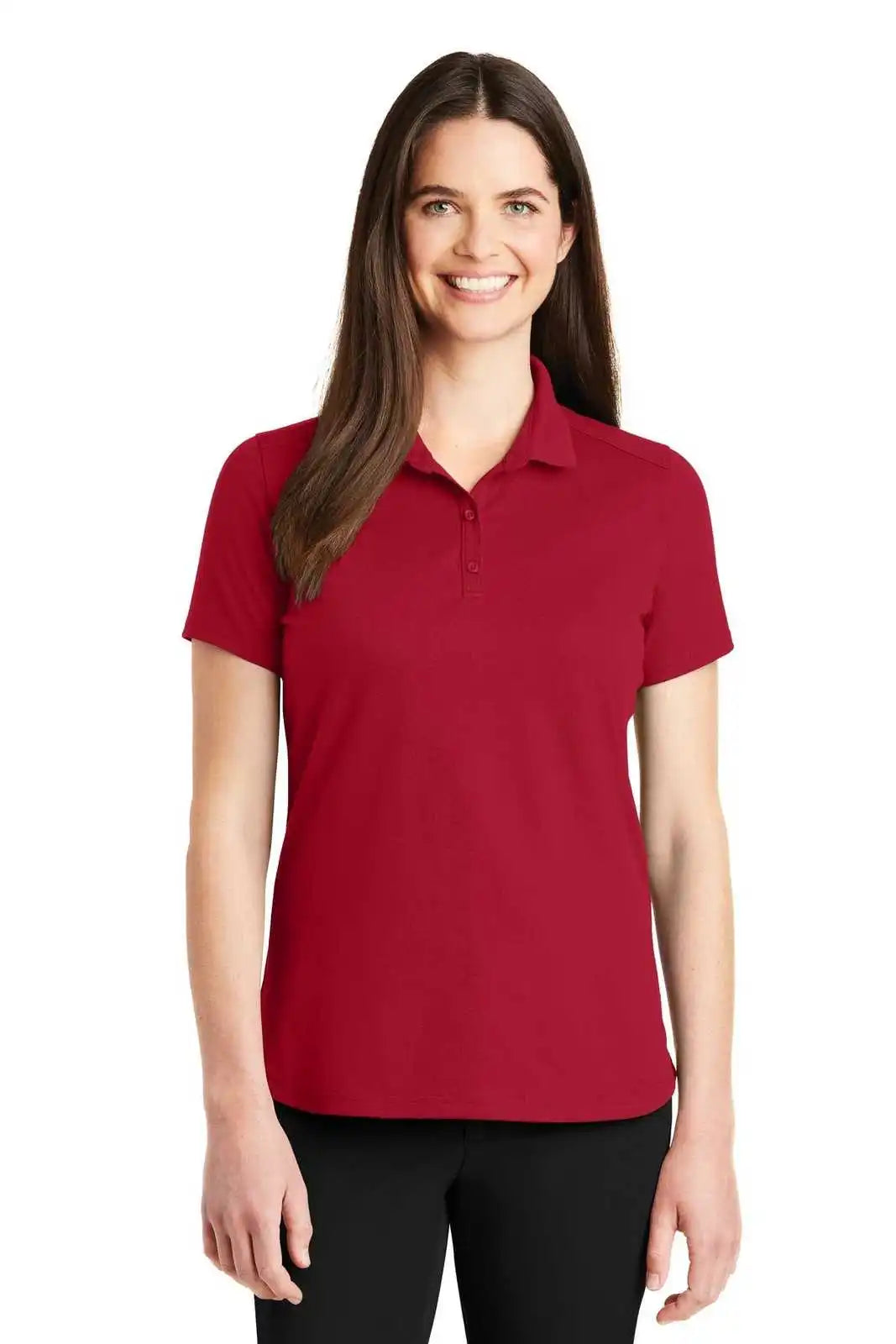 Port Authority Lk164 Ladies Superpro Knit Polo - Rich Red