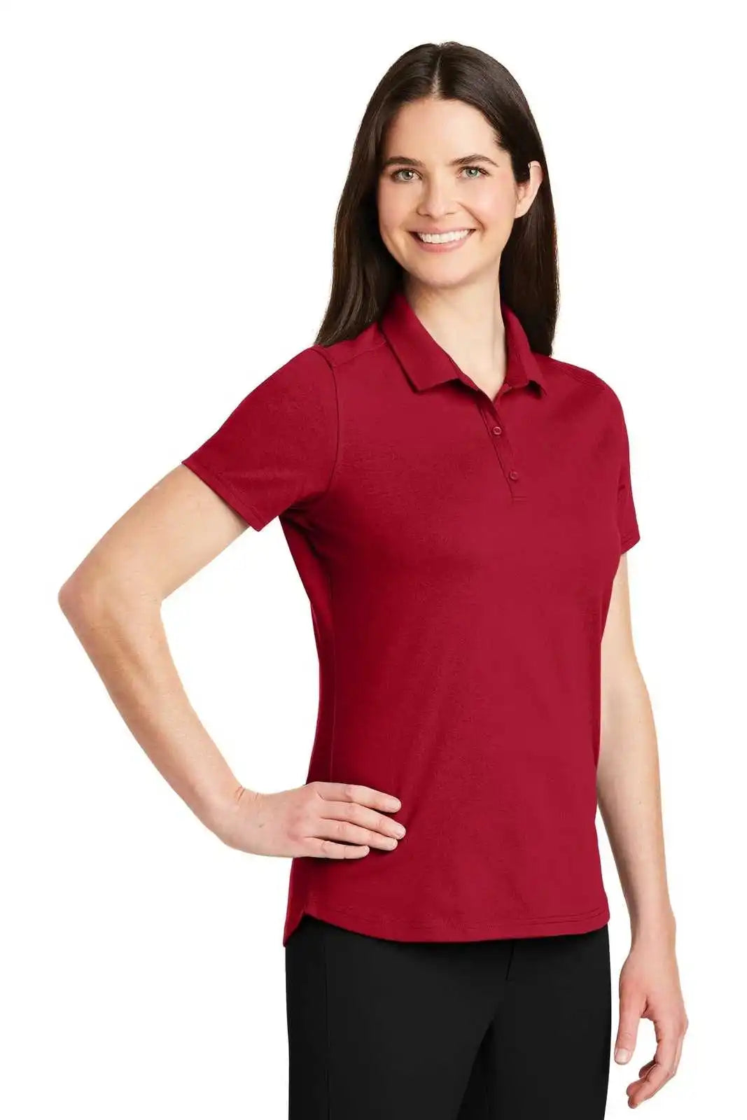 Port Authority Lk164 Ladies Superpro Knit Polo - Rich Red