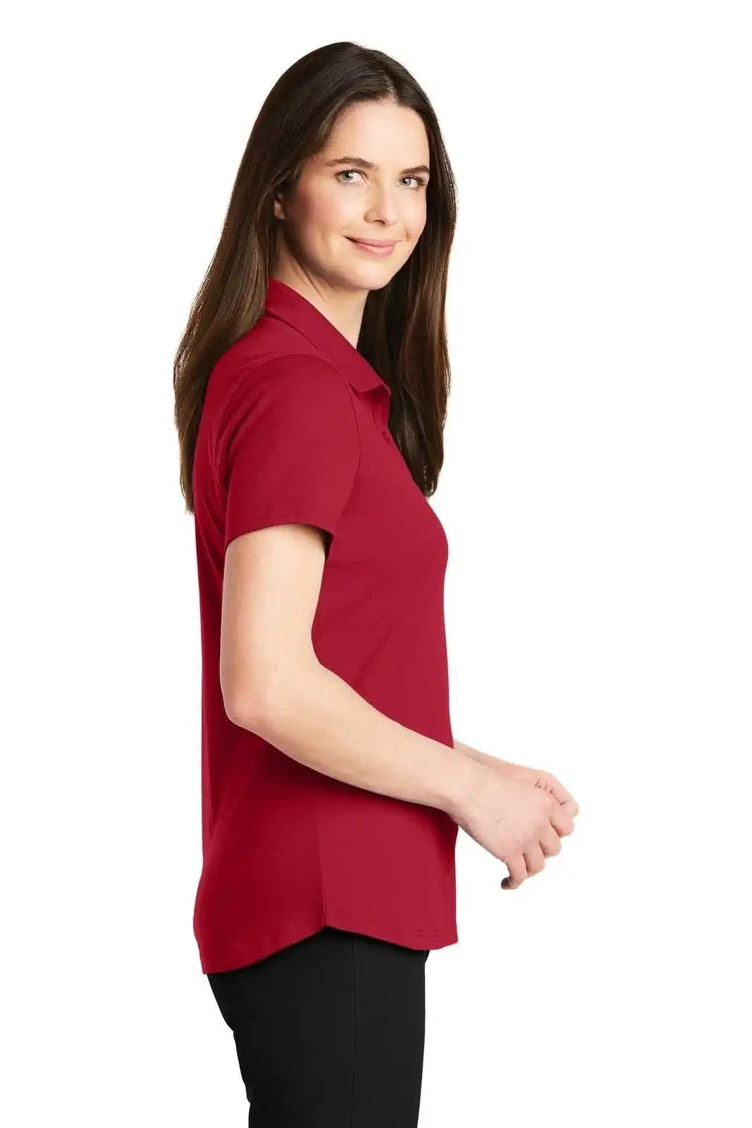 Port Authority Lk164 Ladies Superpro Knit Polo - Rich Red