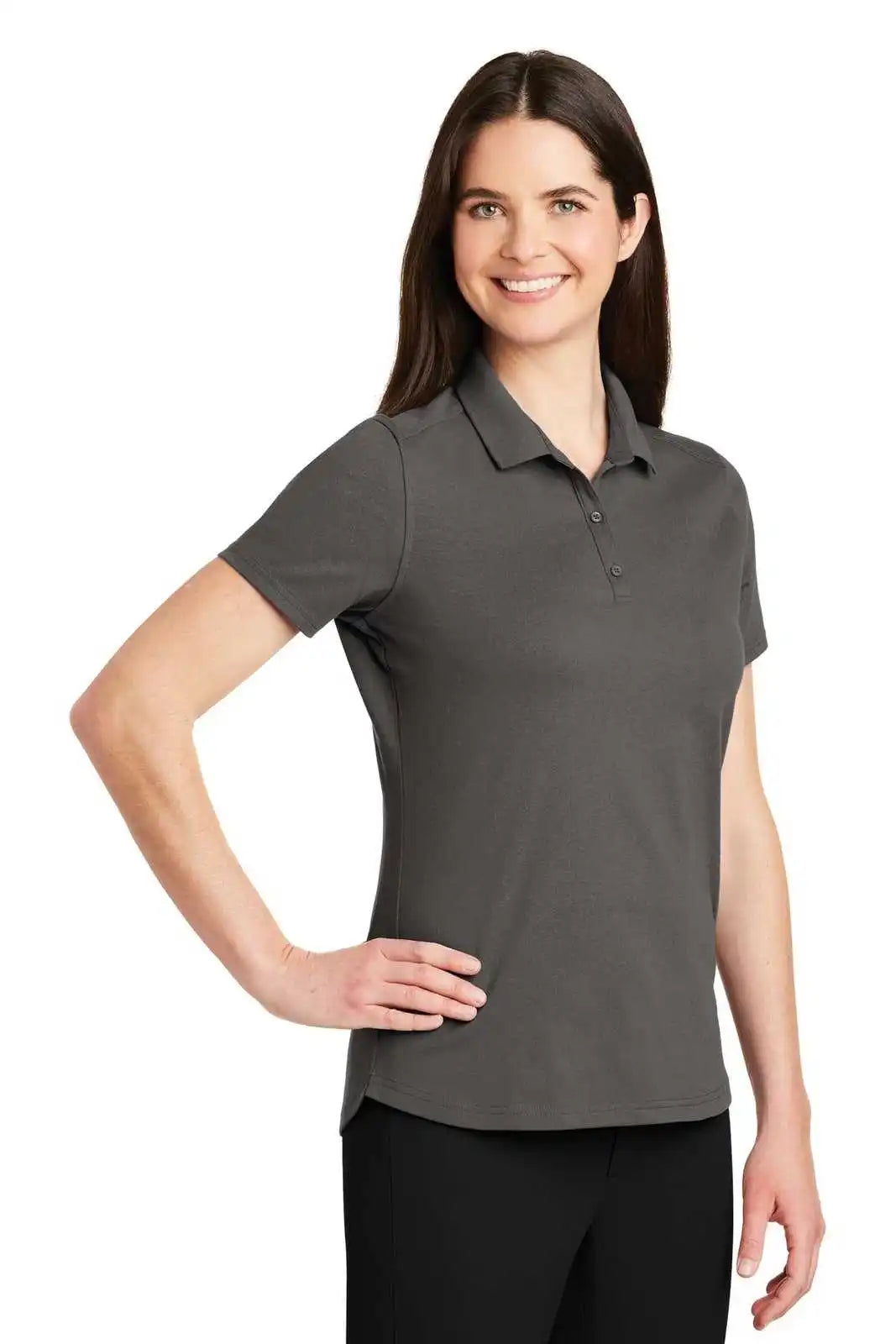 Port Authority Lk164 Ladies Superpro Knit Polo - Sterling Gray