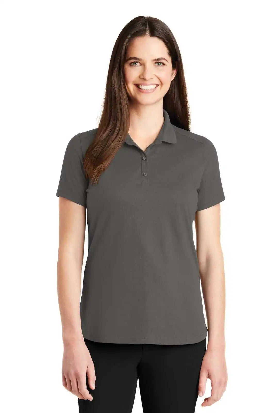 Port Authority Lk164 Ladies Superpro Knit Polo - Sterling Gray