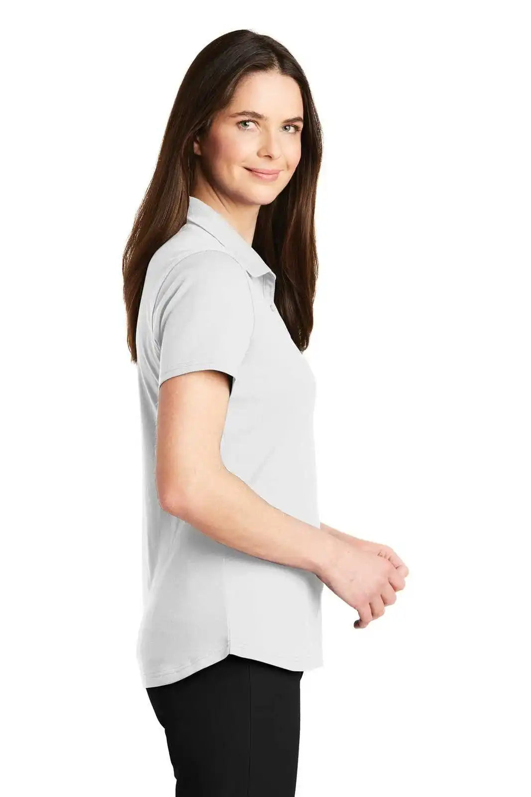 Port Authority Lk164 Ladies Superpro Knit Polo - White