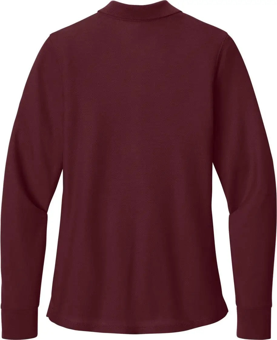 Port Authority Lk200ls Women’s Wearever Signature Pique Long Sleeve Polo - Burgundy - Ladies Xs