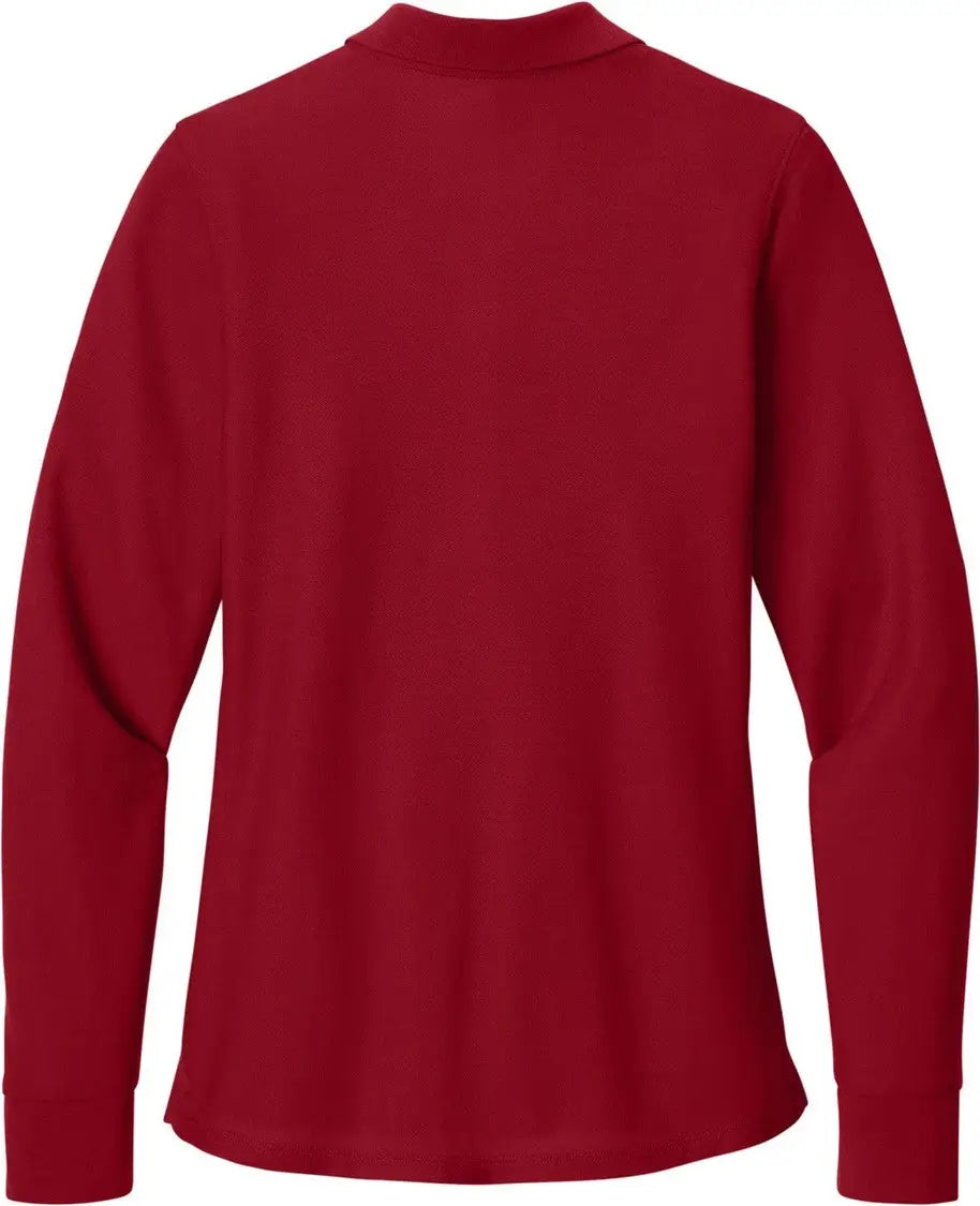 Port Authority Lk200ls Women’s Wearever Signature Pique Long Sleeve Polo - Rich Red - Ladies Xs