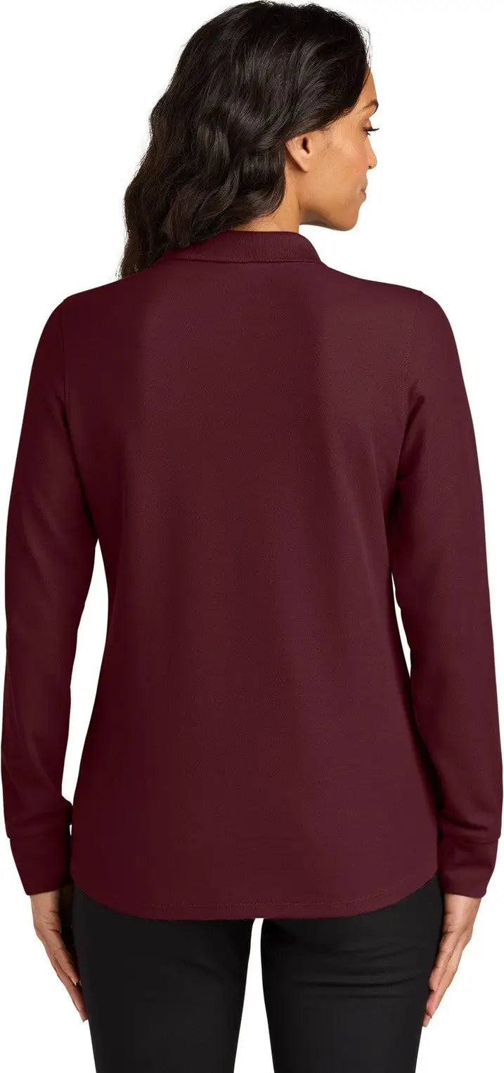 Port Authority Lk200ls Women’s Wearever Signature Pique Long Sleeve Polo - Burgundy