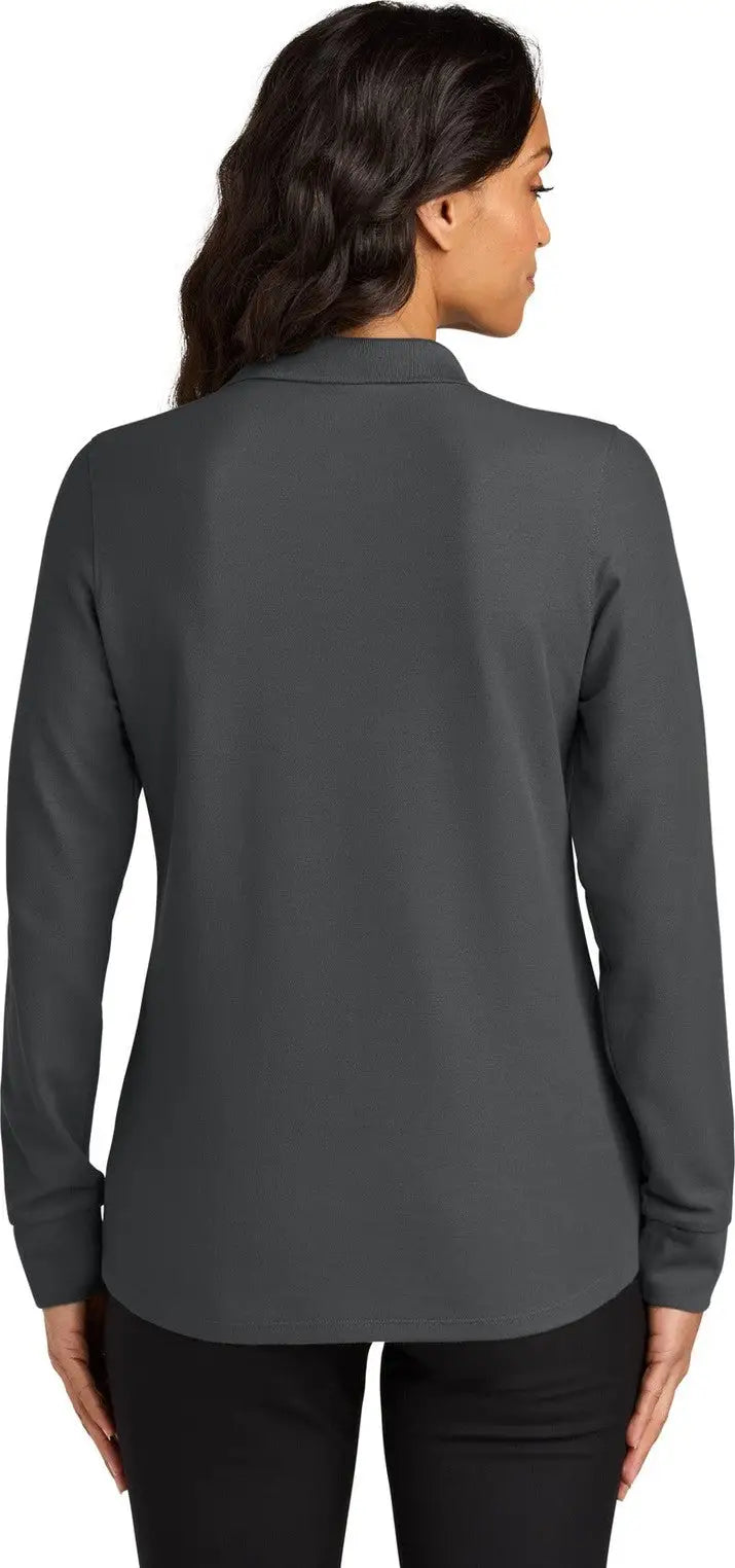 Port Authority Lk200ls Women’s Wearever Signature Pique Long Sleeve Polo - Storm Gray