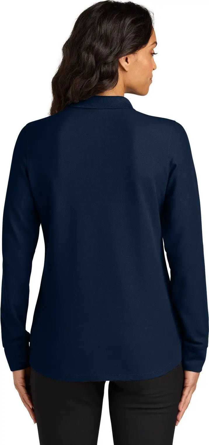 Port Authority Lk200ls Women’s Wearever Signature Pique Long Sleeve Polo - River Blue Navy