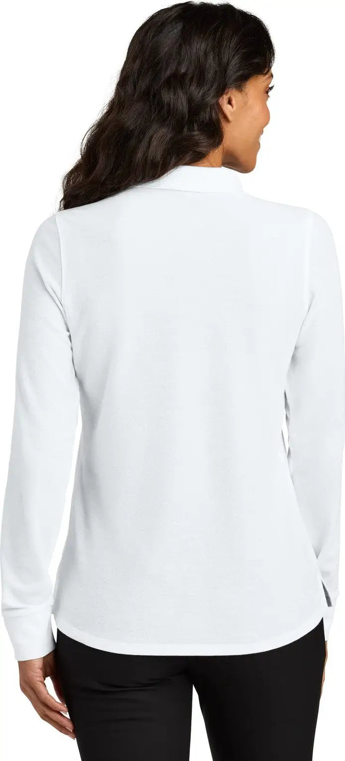 Port Authority Lk200ls Women’s Wearever Signature Pique Long Sleeve Polo - White