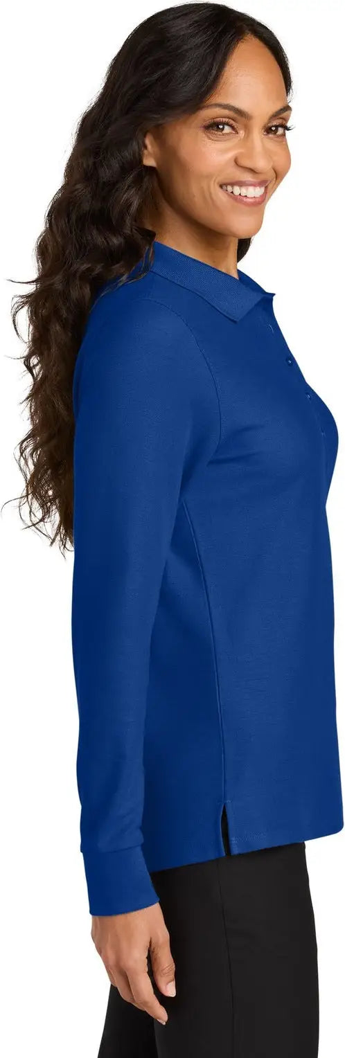 Port Authority Lk200ls Women’s Wearever Signature Pique Long Sleeve Polo - True Royal