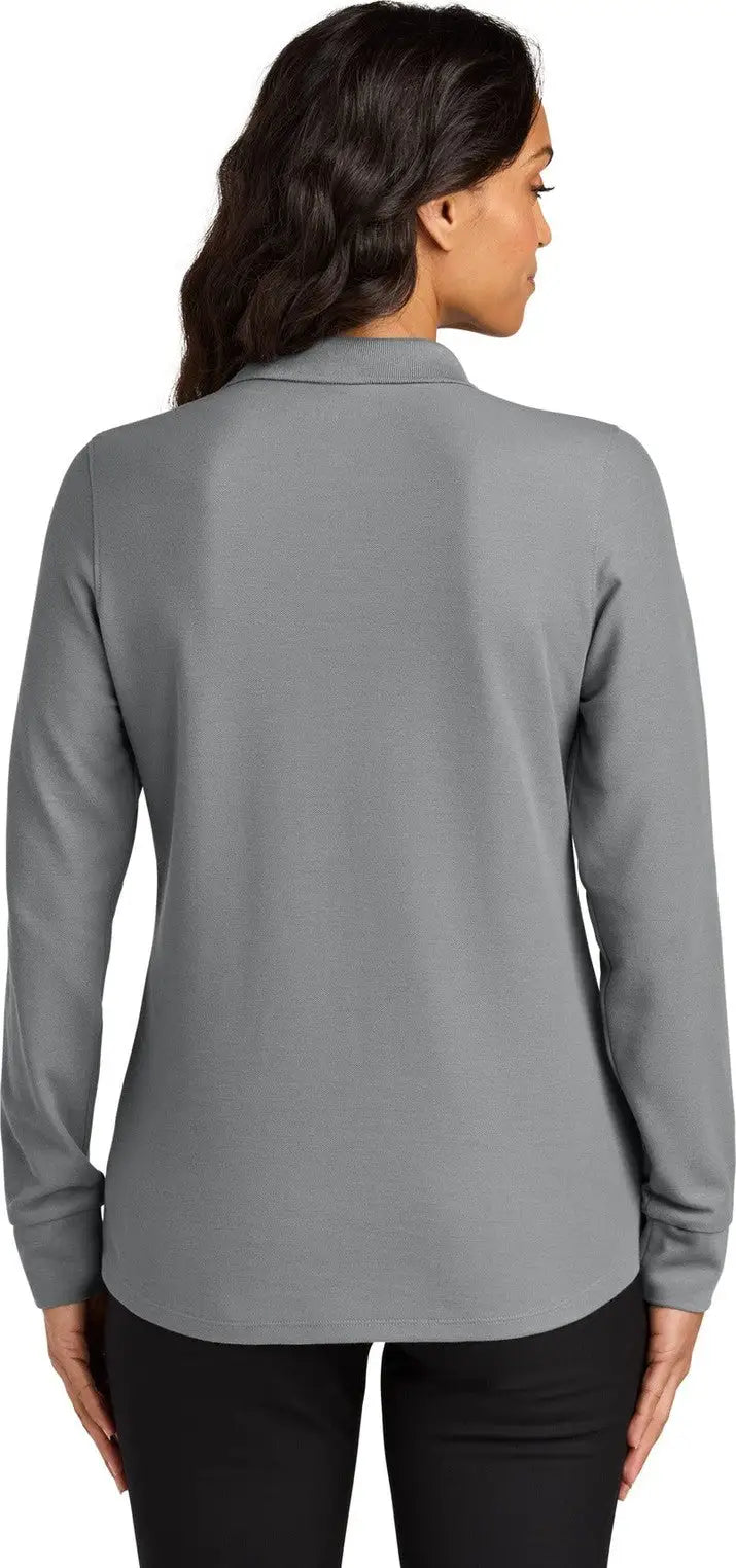 Port Authority Lk200ls Women’s Wearever Signature Pique Long Sleeve Polo - Gusty Gray