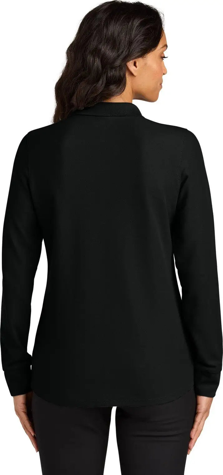 Port Authority Lk200ls Women’s Wearever Signature Pique Long Sleeve Polo - Deep Black